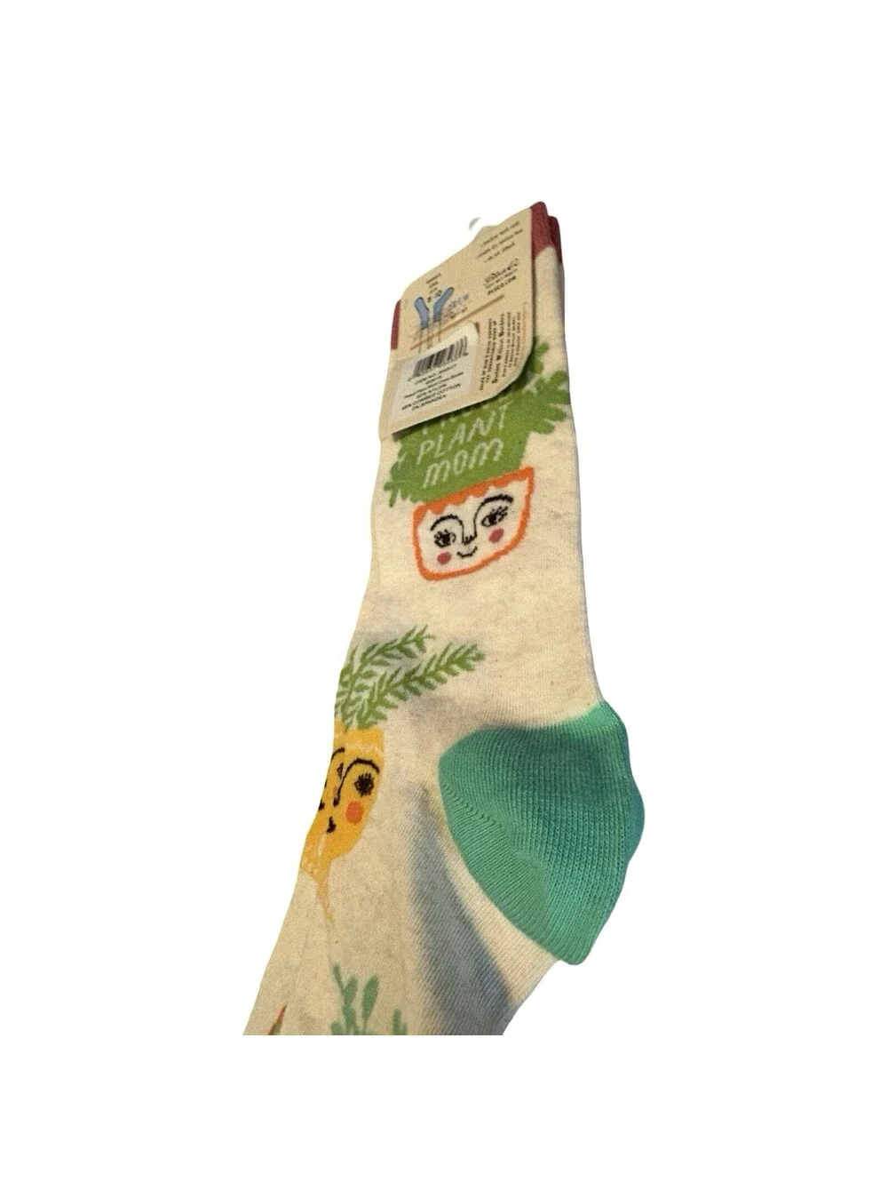Blue Q Socks Proud Plant Mom Women's Crew Socks Sz 5-10 BNWT Soft Combed Cotton